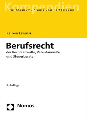 cover image of Berufsrecht der Rechtsanwälte, Patentanwälte und Steuerberater